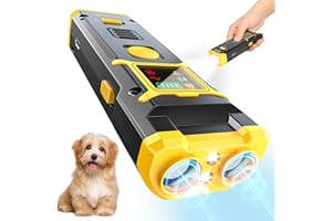TASDISE 2024New Dog Bark Deterrent Devices, Anti Barking Device for Dogs, Ultrasonic Dog Bark Deterrent, Professional Dog Training Tool with LED Light (Yellow)