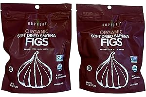 AMPHORA Dried Figs - All Natural Organic Soft Dried Smyrna Figs - Vegan Kosher and Gluten-Free Healthy Snack - 6oz Each (Pack of 2)