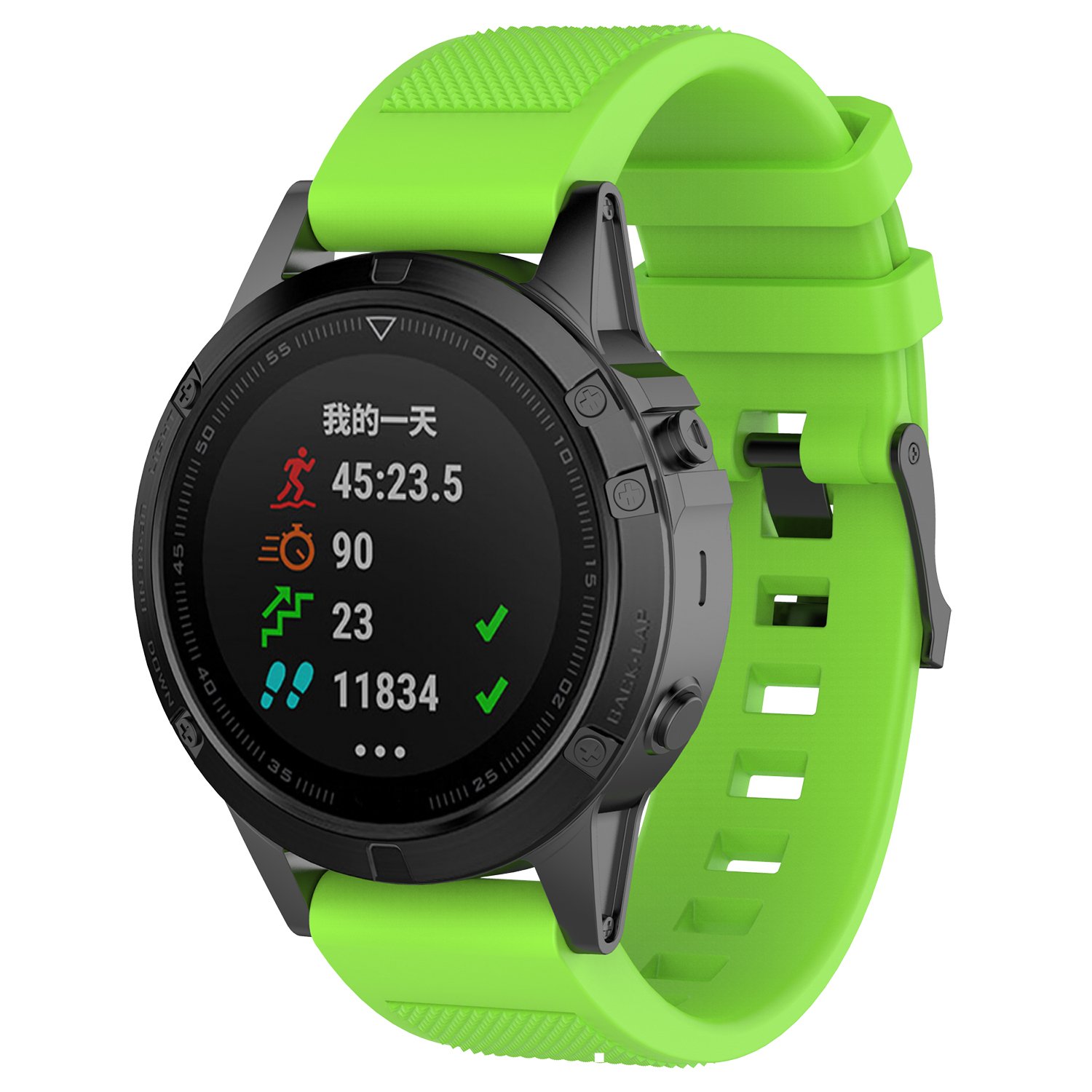 Watch Band Compatible for Garmin Fenix 7/ Fenix 6 Pro/Fenix 5/ Fenix 5 Plus, Quick Release, Silicone (Green)