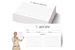 KHYPIKN 4x6 Inch Kraft Recipe Cards,110 Sheets Double Sided Thick Card Stock with Lines Vintage Cooking Cards for Recording R