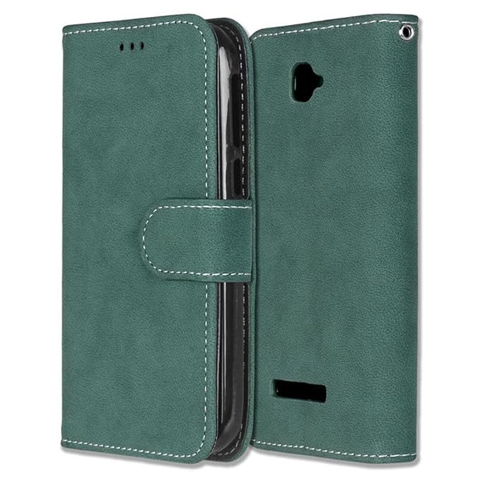 Alcatel One Touch Pop C7 Hülle, Chreey Matt Leder Tasche Retro Handyhülle Magnet Flip Case mit Kartenfach Geldbörse Schutzhül