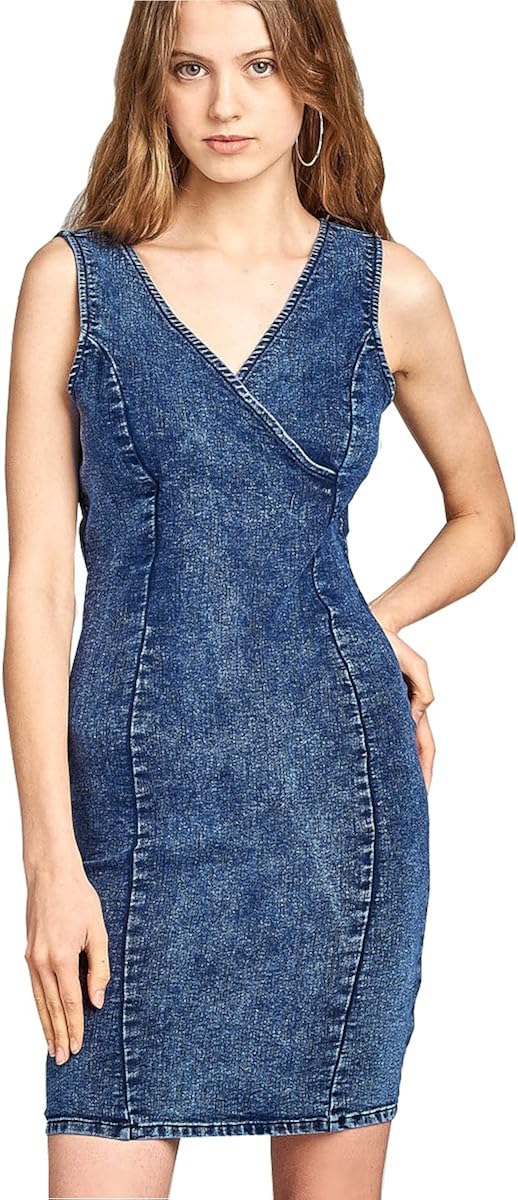 denim bodycon mini dress