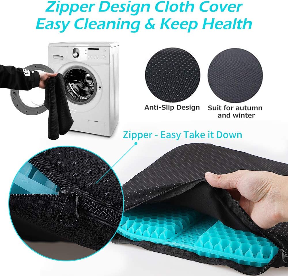 Gel Seat Cushion, Office Egg Seat Cushion for Long Sitting, Chair Pads with Large Size Double Thick Breathable Honeycomb Design, Pressure Relief, Wheelchair Car Seat Cushion for Relieves Spinal Pain: Home & Kitchen
