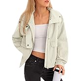 Fisoew Womens Cropped Jacket Zip Up Lightweight Hooded Trench Coat Active Outdoor Windbreaker Raincoat with Pockets