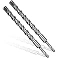 Becollo 1x12 SDS-Plus Rotary Hammer Drill Bit, Carbide Tip 4-Cutter for Brick,Stone & Concrete, Packed of 2pcs.