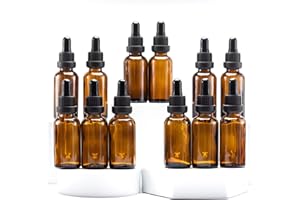 YIZHAO Amber Glass Dropper Bottle 1oz, Tincture Bottles with Glass Dropper, for Essential Oils, Aromatherapy, Cosmetic, Laboratory, Pharmacy, Liquids, Travel –12 Pcs