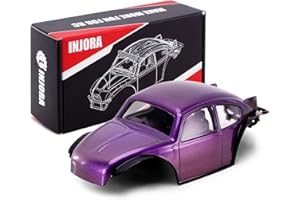INJORA BUG24 Body with Roll Cage for 1/24 Axial SCX24 C10 JLU Bronco Base Camp 4Runner Upgrade(Purple)