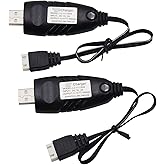 Blomiky 2 Pack 3S 1.5A Lithium Charger Cable Suitable for RC Car Boat Airplane Drone Airsoft 3 Cell Lipo Battery / 11.1V USB New 2