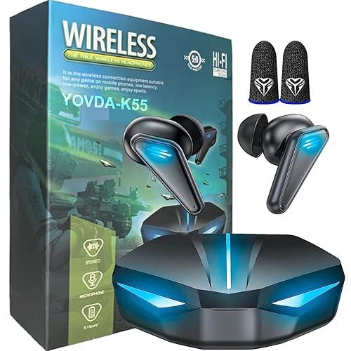 YOVDA Wireless Gaming Earbuds, 65ms Low-Latency Bluetooth