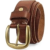 OZNDAS Mens Belts Leather, Thicken Full Grain Leather Belt Heavy Duty for Work, Real Handmade Italian Cowhide with Gift Box
