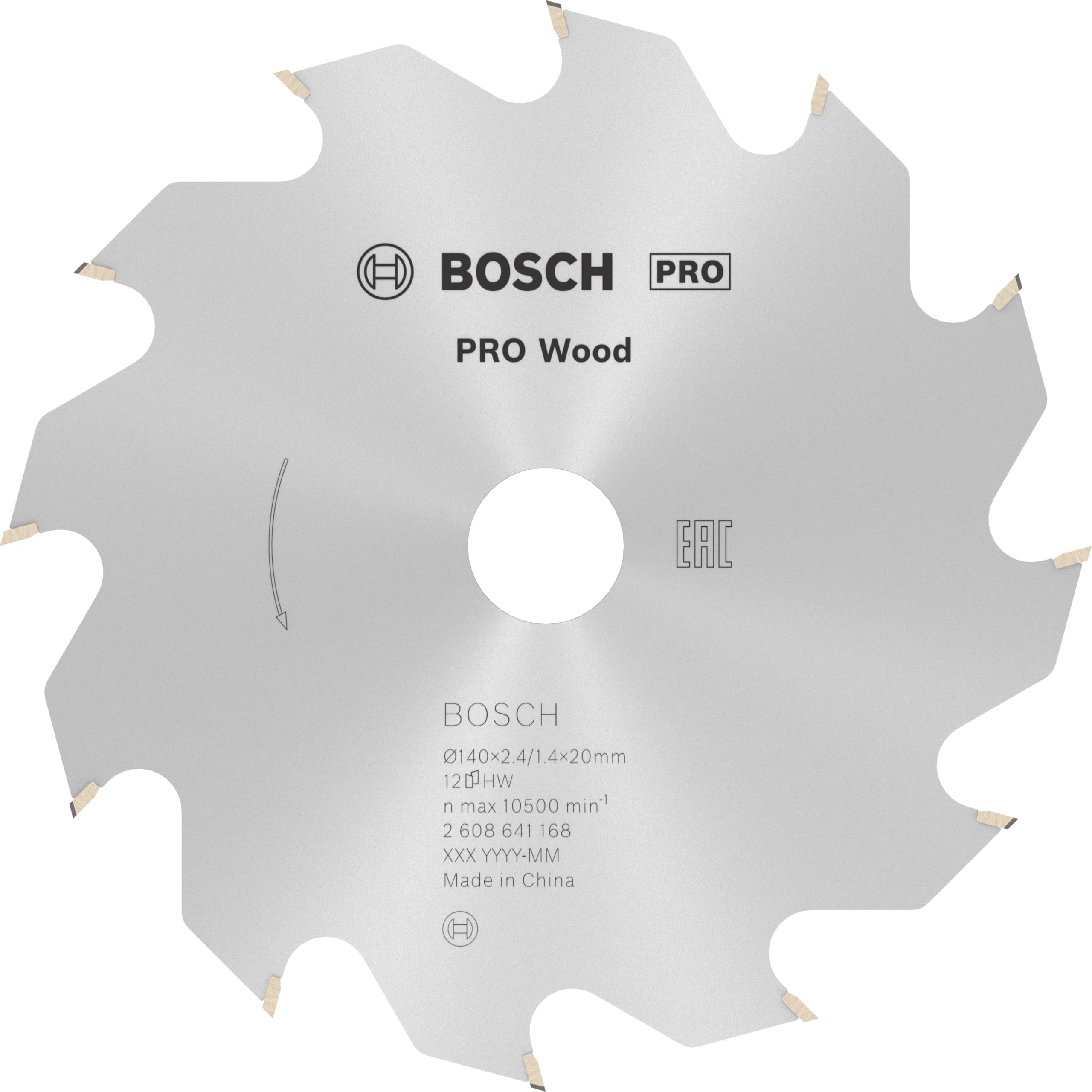 Bosch 1x PRO Wood Circular Saw Blade for Corded Hand-Held Circular Saws (for Softwood, Hardwood, Ø mm, Professional Accessory Hand-Held Circular Saw)