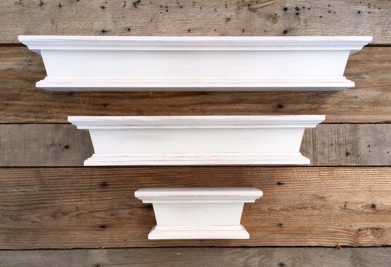 Distressed Farm Wood Shelf Set (3โ Deep) โ Choose Lengths From 8โ, 16โ, or 22โ