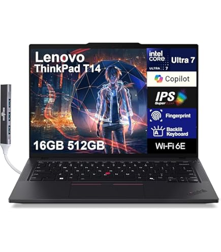 Amazon.com: Lenovo ThinkPad T14 Gen 5 2024 Laptop, 16-Core Intel