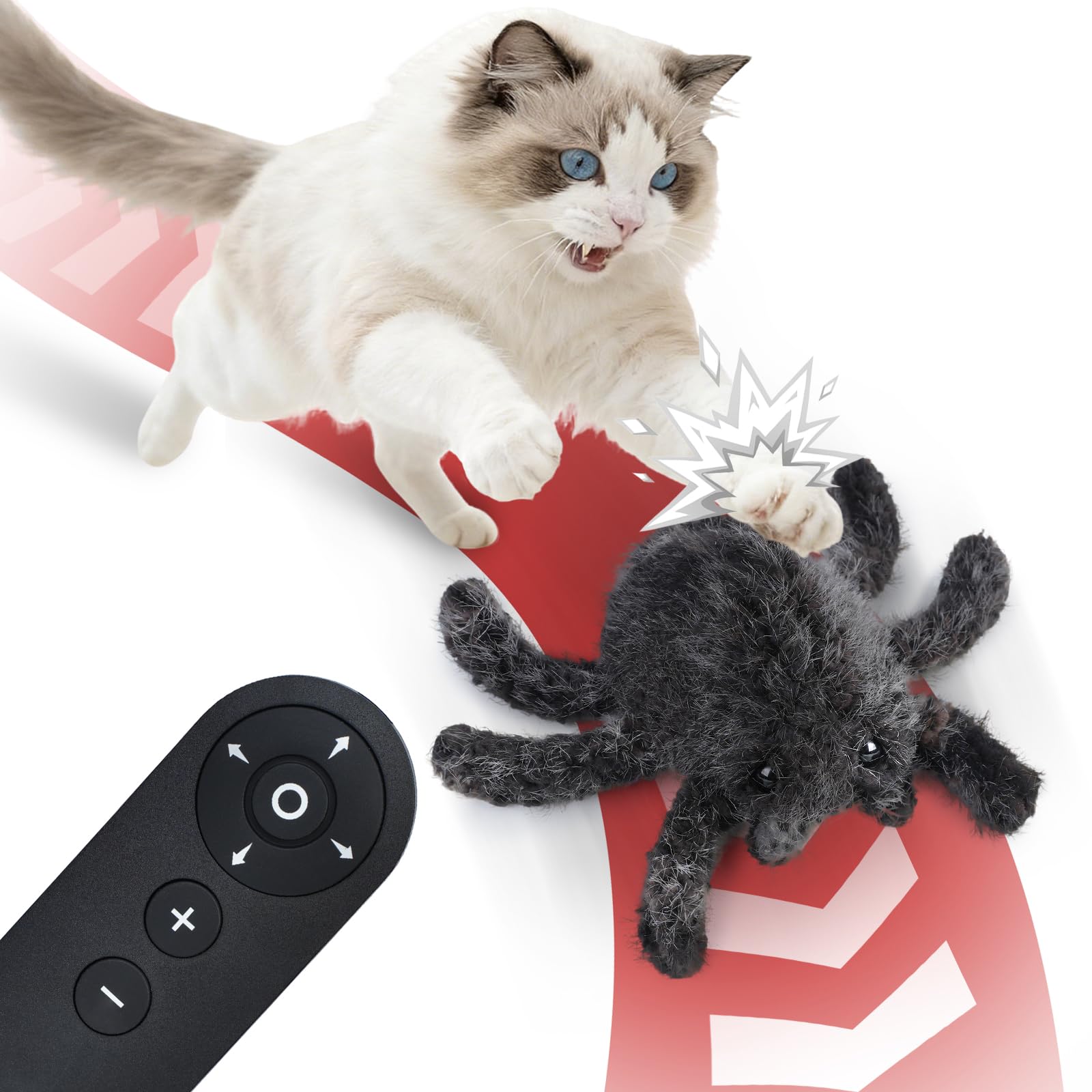 Photo 1 of Pawingcat Cat Toys Interactive Remote Control Cat Toy Horror Spider Moving Cat Toy 2 Modes Interactive Cat Toys for Indoor Cats with 3 Speeds