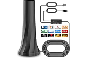 BTFDREEM TV Antenna Indoor- Support 4K 1080p Antenna TV Digital HD Indoor Free Local Channels-Support TV Antenna for Smart TV Indoor and All Older TV's -Signal Booster 16FT Coax HDTV Cable