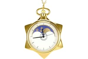 KAEVUD Sailor Moon Fashion Rhinestone Gold Star Cosplay Quartz Pocket Watch Anime Necklace Accessorie with Box…