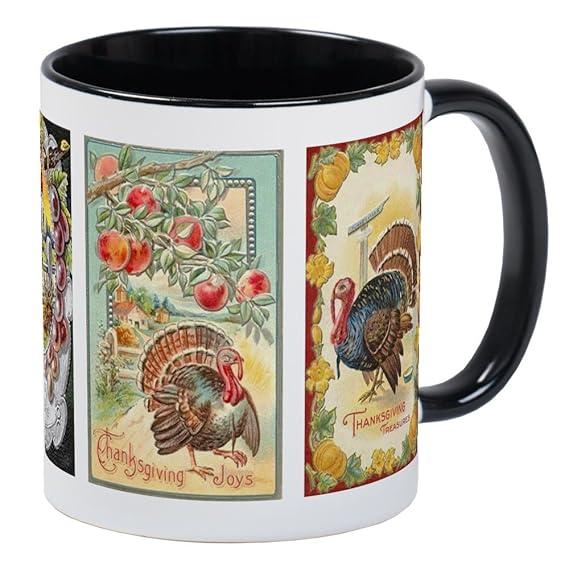 CafePress Vintage Thanksgiving Turkeys 2 Mug Unique Coffee