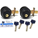 Mul-T-Lock Interactive+ Cronus High Security Grade 2 Single Cylinder Dead-Bolt w/Thumb Turn. Commercial or Residential Metal or Wood Doors (6) Oil Rubbed Bronze - Two Keyed Alike)