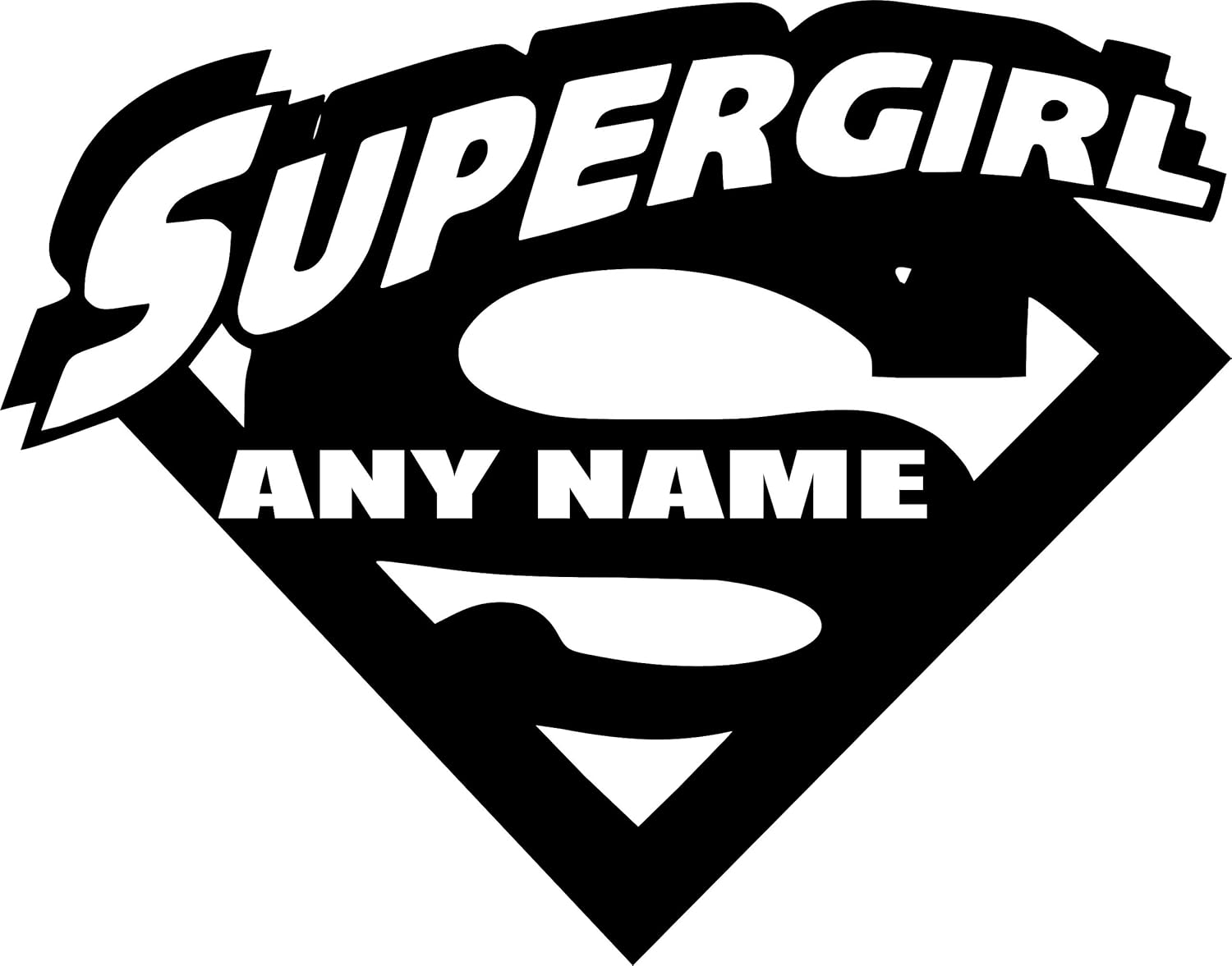 Super Girl Personalised Cartoon Superhero Wall Art Stickers Decals