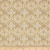 Unbridled Horseshoe Medallions Straw Fabric