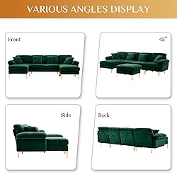 Wrofly U-Shaped Sectional Sofa Couch, 114" Comfy