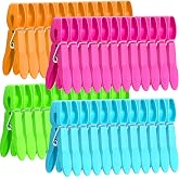 Clothes Pins, 48 Pack Colored Plastic Clothespins, Clothes Pins Heavy Duty Outdoor, Non-Slip Laundry Clips for Hanging Clothes, Towels, Crafts, Multiperpose Plastic Clips for Picture, Chip Bags