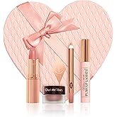 Charlotte Tilbury Pillow Talk Icons On the Go Kit - 4-Piece Makeup Set with Cream Eyeshadow, Mini Matte Lipstick, Lip Liner & Liquid Highlighter Blush in Iconic Nude-Pink Tones