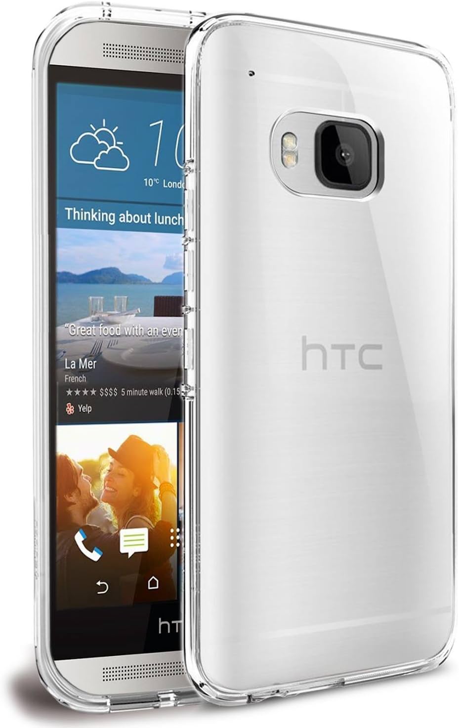 SAMARNew HTC One M9 [Release March 2015] Premium Quality Shock Absorption Gel Case [CRYSTAL CLEAR] Cover + [FREE HD Screen-Protector] for HTC One M9