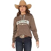 Cinch Women's Sea Green and Brown Hooded Pullover