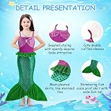 AOOWU Kids Mermaid Costume Set Ariel Dress Accessories for Girls 3-9 view 3
