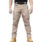 DAYINKEE Men's Tactical Pants Water Resistant Ripstop Outdoor Cargo Work Hiking Pants (No Belt)