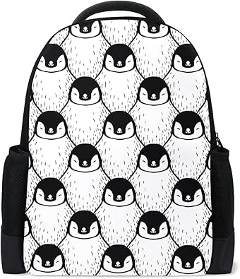 Amazon マキク Makiku リュックサック 高校生 おしゃれ 大容量 軽量 レディース メンズ リュック 通学 ペンギン 白黒 Makiku マキックー タウンリュック ビジネスリュック