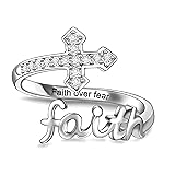 Helonley Cross Faith Ring for Women - 925 Sterling
