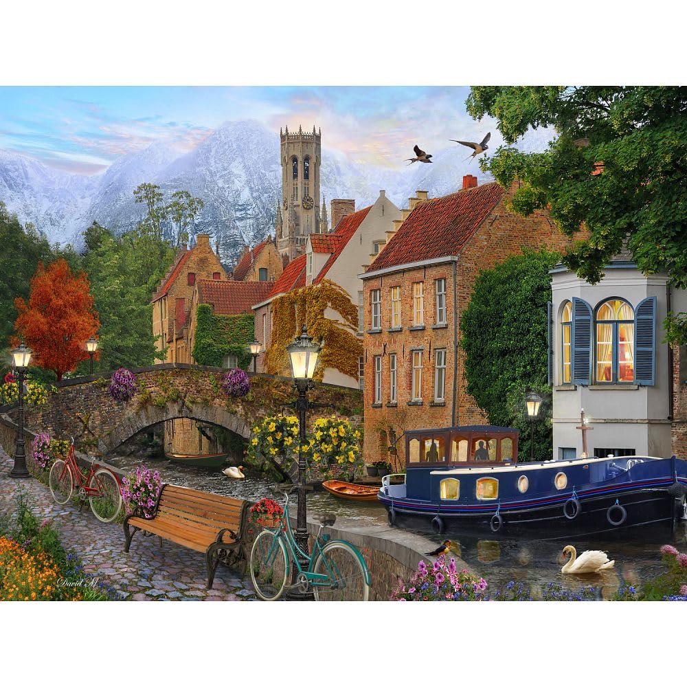 Canal Living Jigsaw Puzzle 550 Piece by Vermont Christmas Company