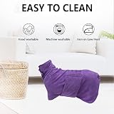 Geyecete Pineapple Drying Coat for Dogs Purple L - Fast Dry Absorbent Bath Robe view 3