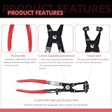 Glarks 9Pcs Red Flexible Hose Clamp Pliers Set Long Reach Remover Kit view 3