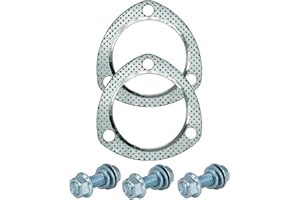 SHINTONES 2 PCS 3 inch 3-Bolt Exhaust Flange Gasket Turbo/Manifold/Header Down/Dump Pipe Flange, High Temperature Graphite for Headers, Catback, Axleback, MLSG High Temp Exhaust Gasket D:85mm