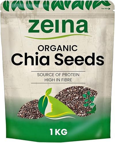 Zeina Organic Chia Seeds 1Kg Vegan Kosher Source of Protein Fibre
