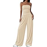 PRETTYGARDEN Summer Sets Women 2 Piece Outfits Asymmetrical Tube Tops and Pants Beach Vacation Airport Matching Lounge Set