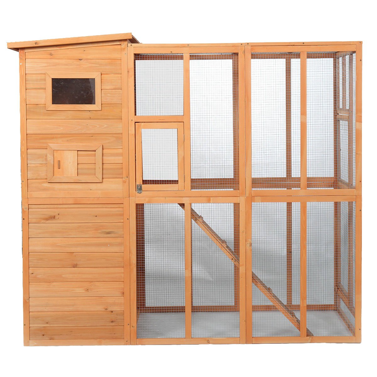 Cat Pet House Outdoor Run Enclosure Wooden Fun Small Animal Shelter Tunnel