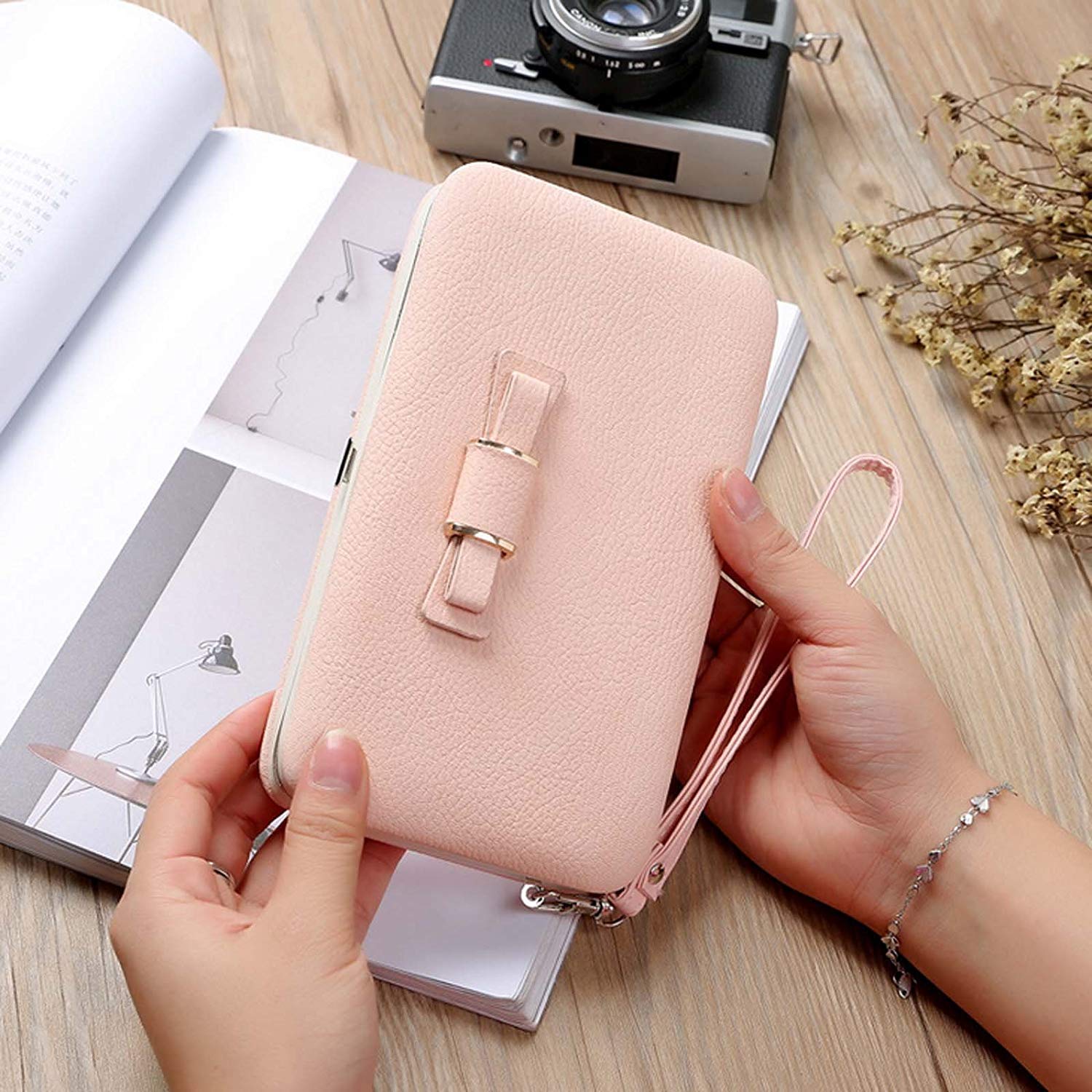 getko with device women's leather wallet(blue)