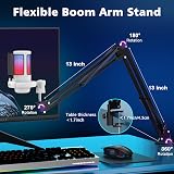 NJSJ USB Gaming Microphone Kit with Boom Arm RGB Monitoring Jack view 6
