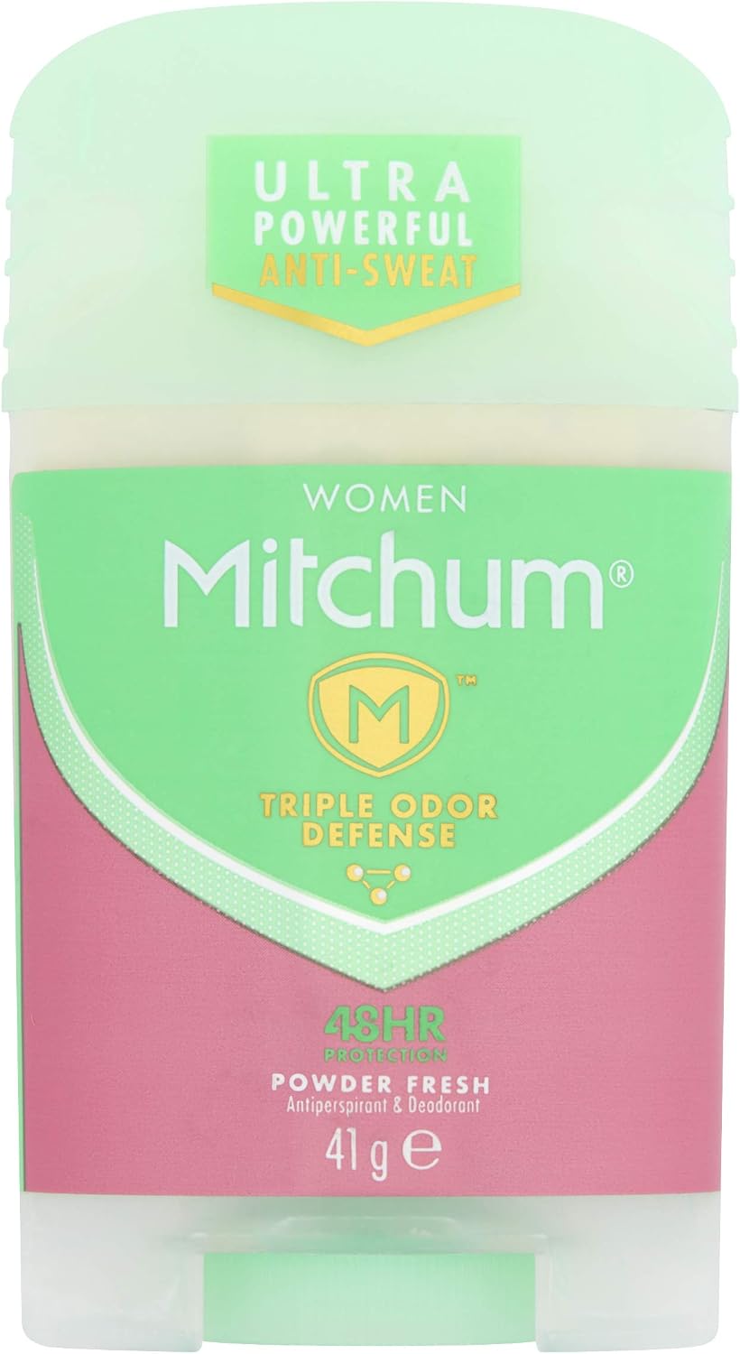Mitchum Women Triple Odor Defense 48HR Protection Stick Deodorant & Anti-Perspirant, Powder Fresh, 41 g, white, 41 g (Pack of 1)