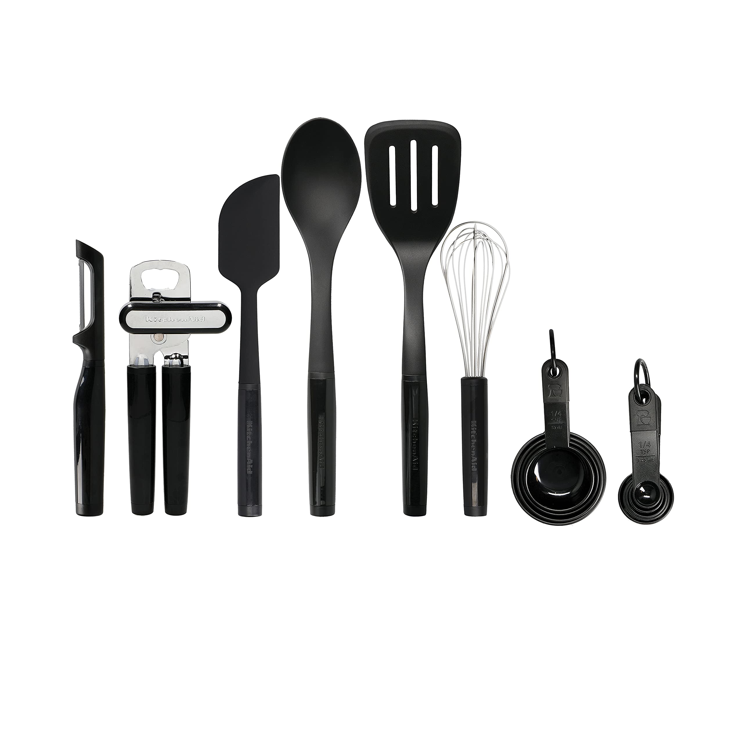 KitchenAid 15 Piece Kitchen Utensil Set, Heat Resistant and Dishwasher Safe Cooking Tools – Onyx Black