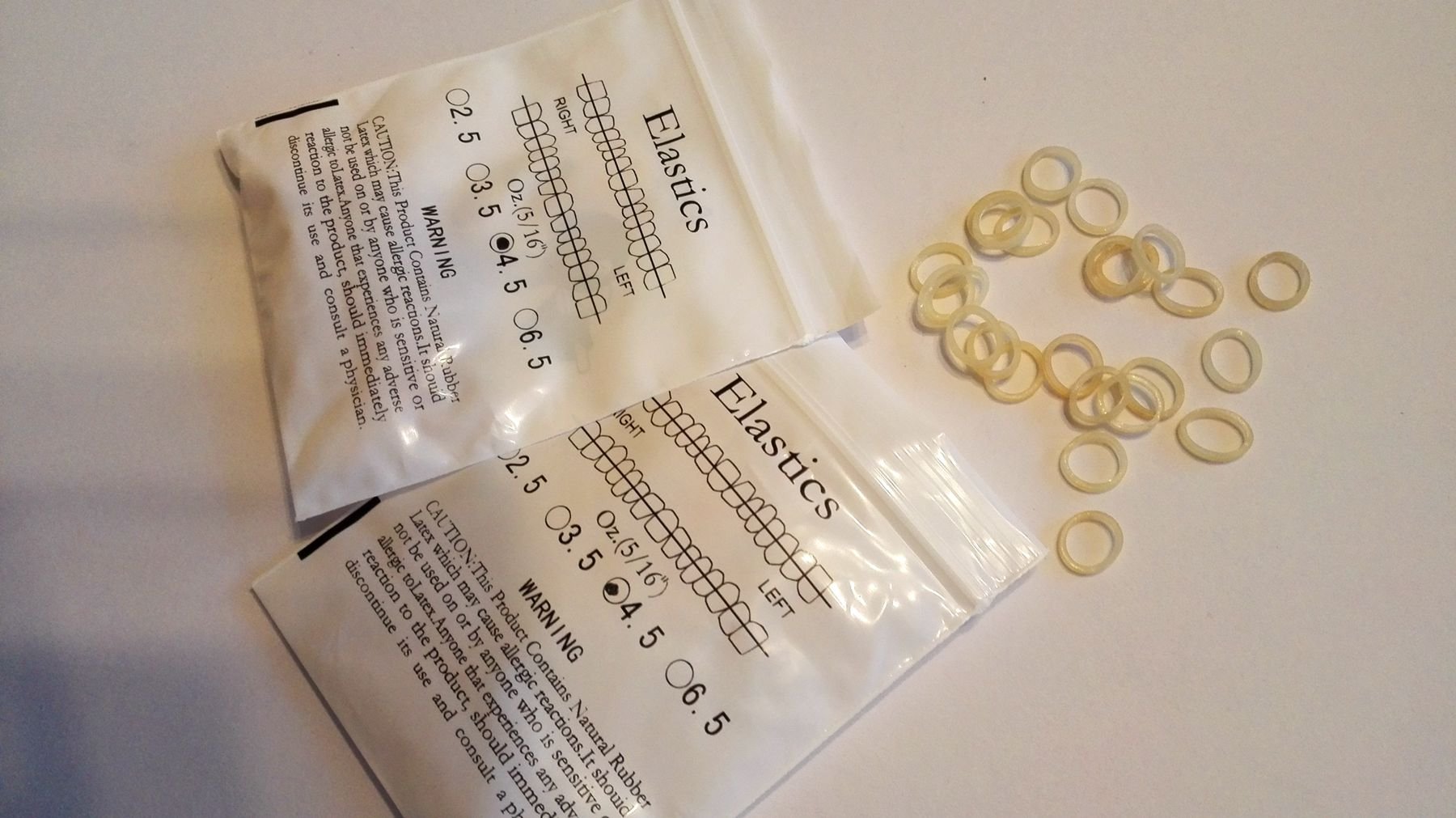 Pack of 2 Dental Orthodontic Latex Elastics, 4.5 oz 5/16 Inch, Orthodontic Latex Elastics