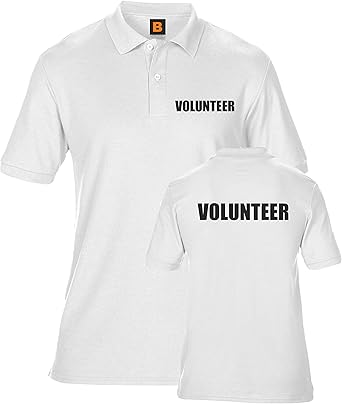 Ladies Volunteer Printed White Polo Shirt, Event Clothing, Staff Work Wear: Amazon.co.uk: Clothing
