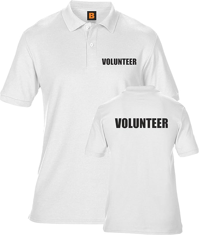 Ladies Volunteer Printed White Polo Shirt, Event Clothing, Staff Work Wear: Amazon.co.uk: Clothing