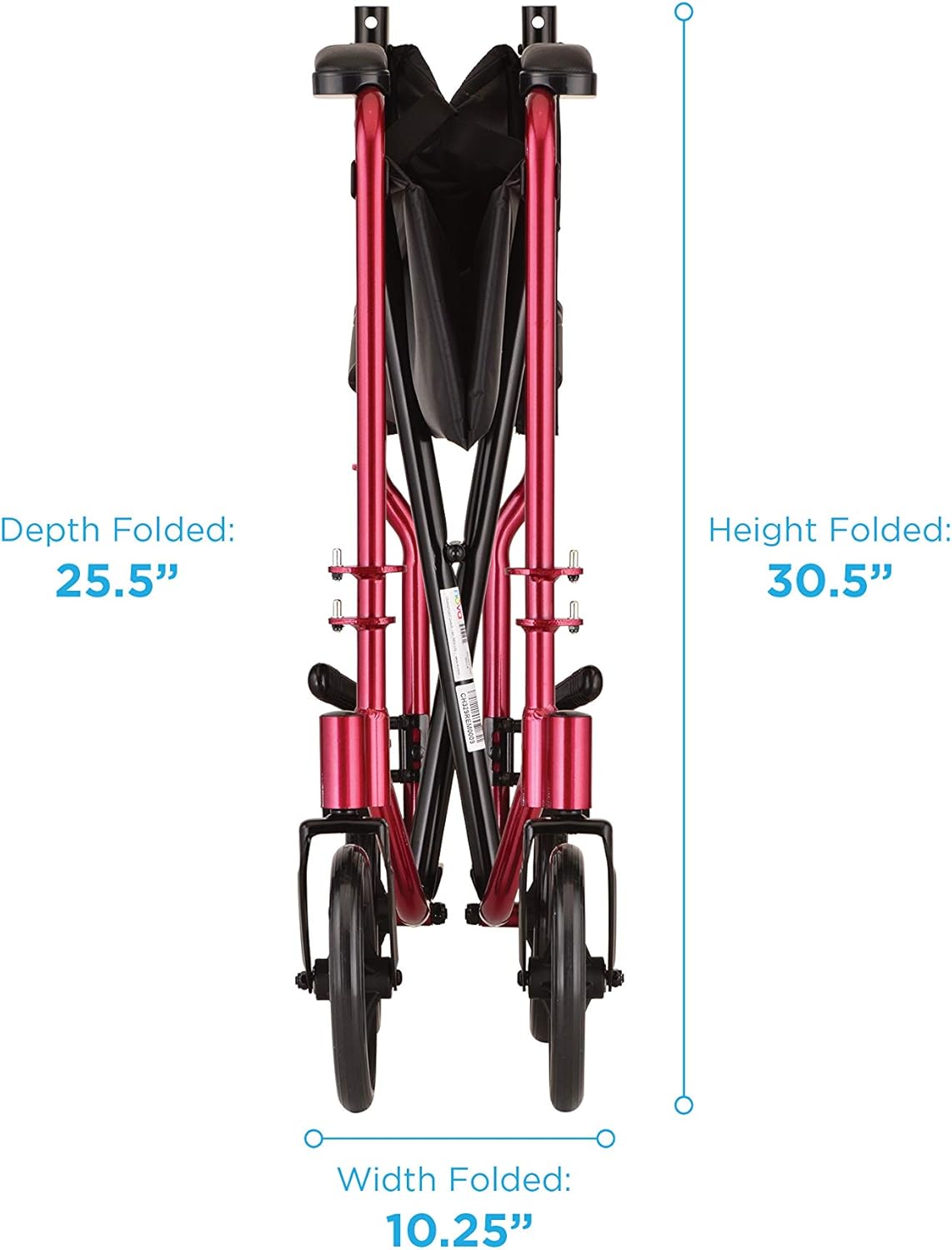 NOVA Medical Products 19" Lightweight Transport/Wheelchair, Red: Health & Personal Care