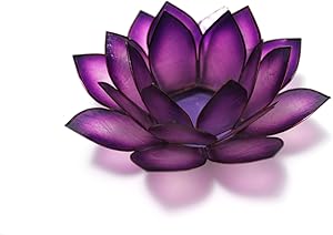 Om Gallery Capiz Shell Lotus Tea Light Holder, Passion