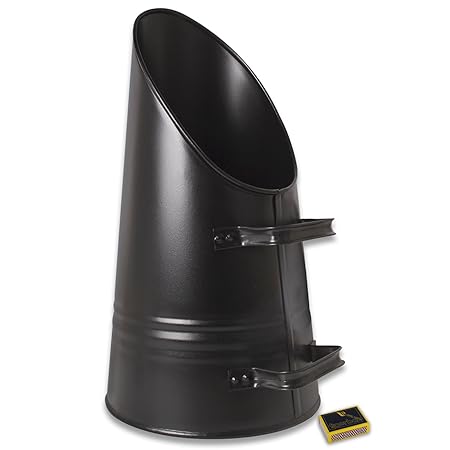 Fireside Premium Quality 16 Tall Black Anthracite Coal Hod Fuel
